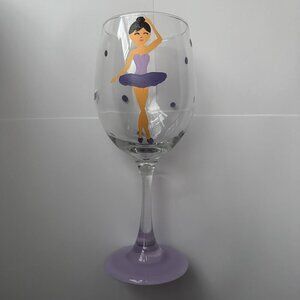 Hand Painted Ballerina Wine Glass